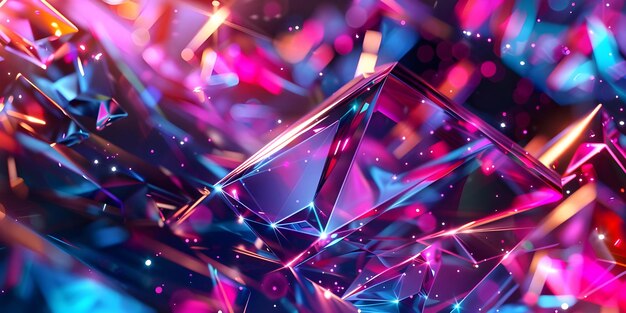 Beautiful Abstract neon light geometric background Ai Generated