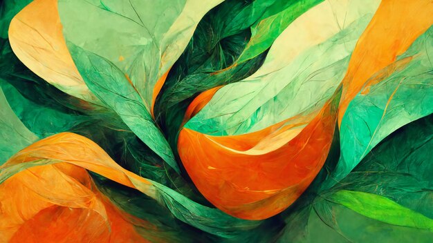 beautiful abstract orange and green background 4k