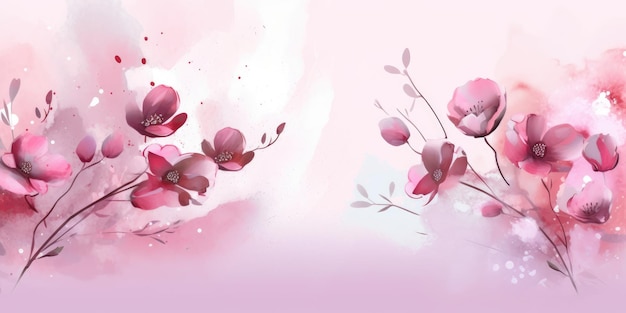 Beautiful abstract pink watercolor floral design background beautiful Generative AI AIG32