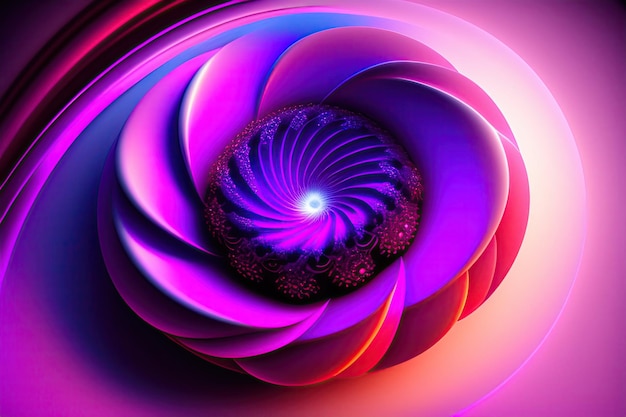 Beautiful abstract purple fractal flower fantasy light background 3d rendering