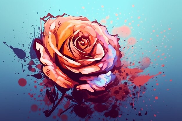 Photo beautiful abstract rose flower illustration