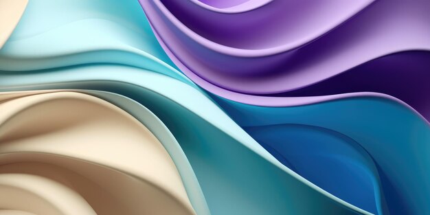 beautiful abstract turquoise purple beige glossy metallic floral design background beautiful Generative AI AIG32