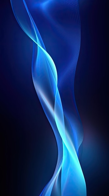 Красивый абстрактный волновой технологический фон с синим световым цифровым эффектом