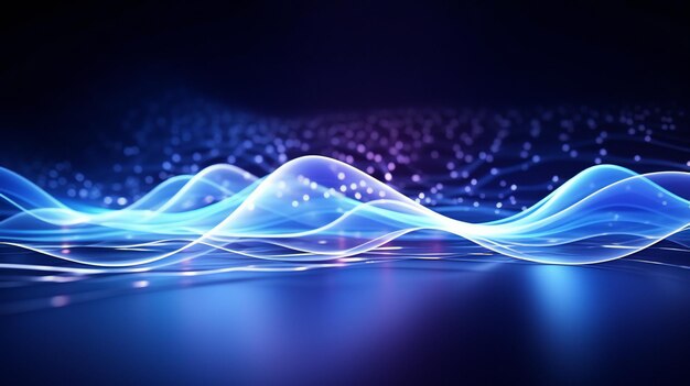 Beautiful abstract wave technology digital network background