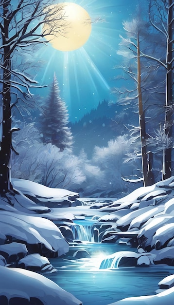 美しい抽象的な冬の雪の背景