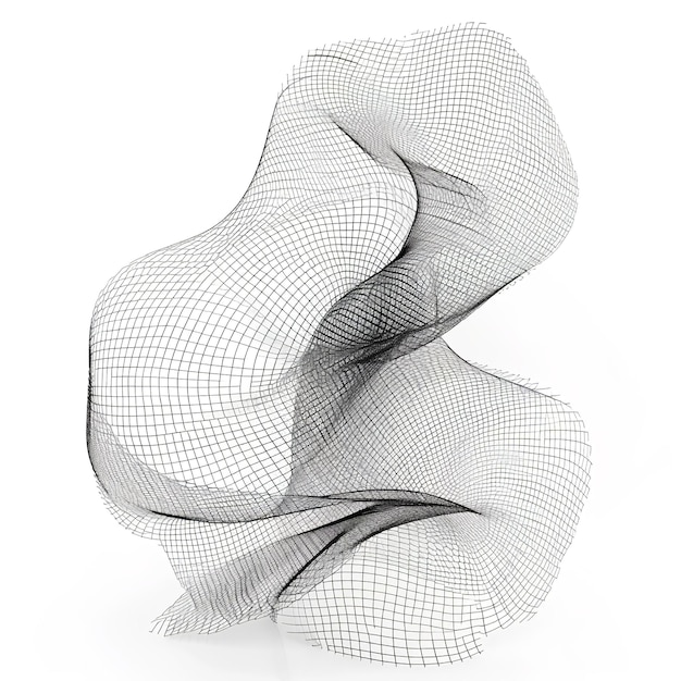 Beautiful Abstract Wireframe Art isolated on white background