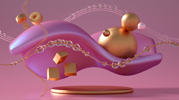 Beautiful abstraction background minimalism. 3d illustration, 3d rendering.