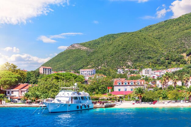 Beautiful Adriatic coast scenery Bay of Kotor Montenegro