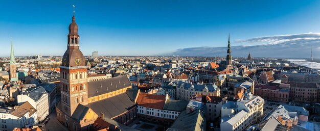 Beautiful aerial riga view from above