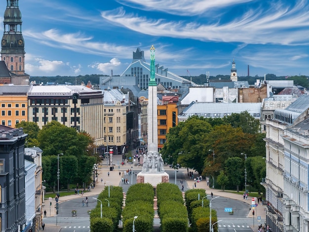 Beautiful aerial riga view from above