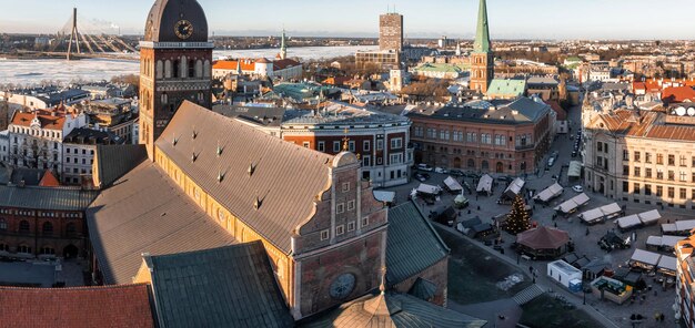 Beautiful aerial riga view from above