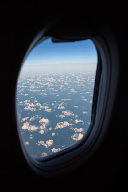 Beautiful aerial view on clouds from a plane.