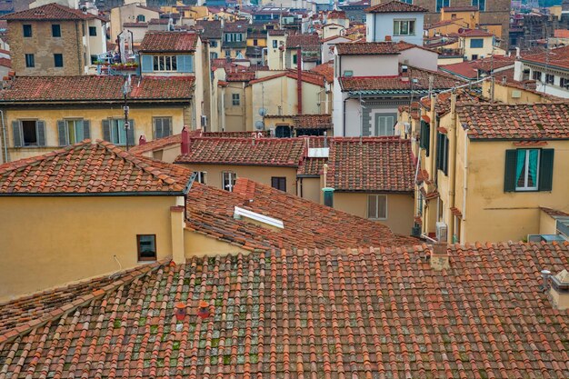 Beautiful aerial view of Florence from the observation platform of Campanile di Giotto