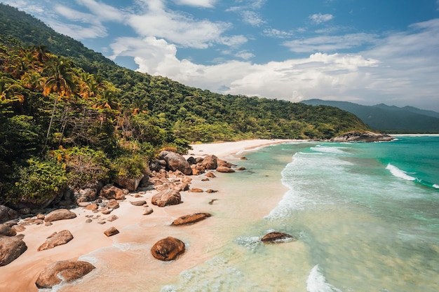 사진 브라질 ilha grande 해변의 아름다운 조감도