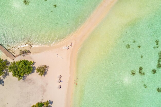 Beautiful aerial view of tropical beach