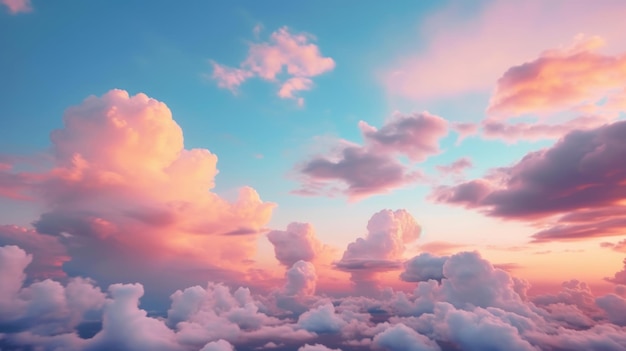 Premium AI Image | beautiful aesthetic blue and pink sky background with
