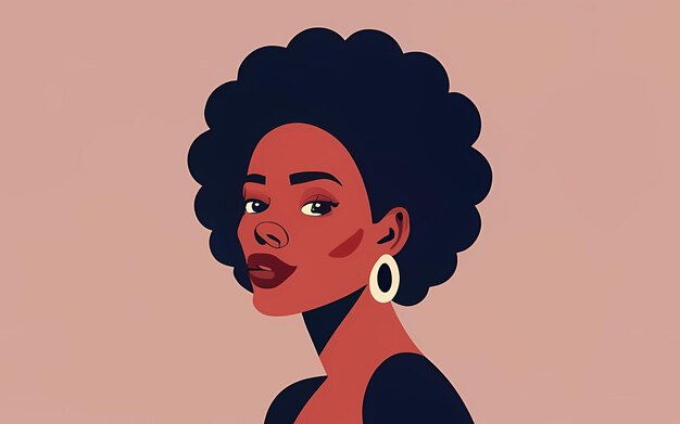 Beautiful african american woman Vector illustration in retro style afro woman beauty art