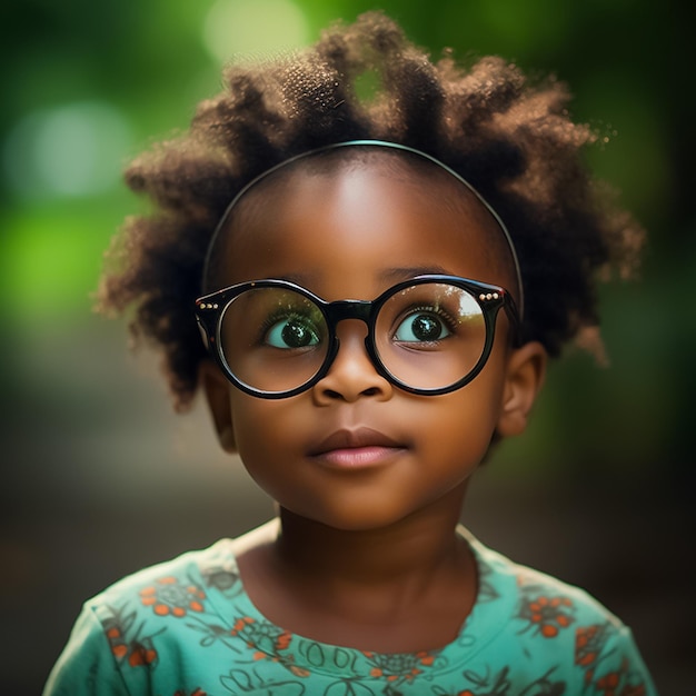 beautiful african baby girl with glasses