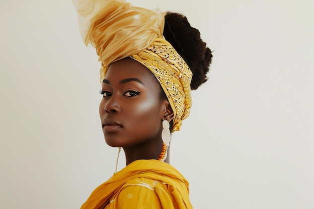 beautiful african female model wearing traditional dress