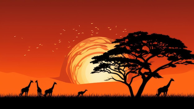 Premium AI Image beautiful african sunset Free Photo HD 8K wallpaper Premium AI Image beautiful african sunset Free Photo HD 8K wallpaper