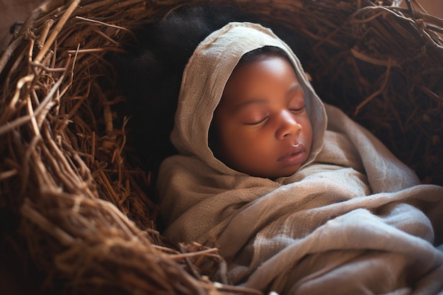 アフリカ系の子供が眠りにつく - 児童の日