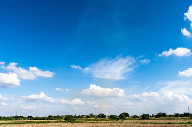 Beautiful airatmosphere bright blue sky background abstract clear texture with white clouds.