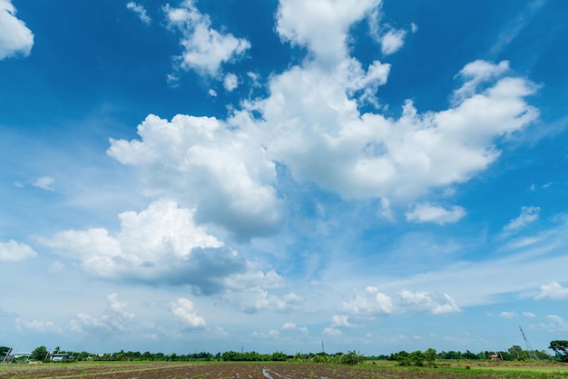 Красивая воздушная атмосфера ярко-голубое небо фон абстрактная четкая текстура с белыми облаками