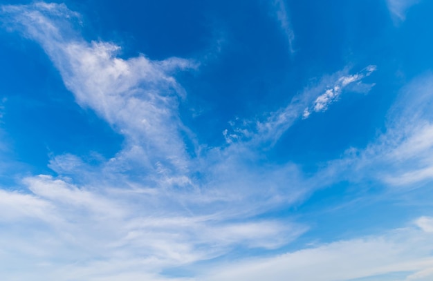 Beautiful airatmosphere bright blue sky background abstract clear texture with white clouds