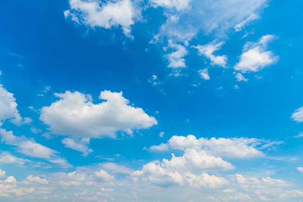 Beautiful airatmosphere bright blue sky background abstract clear texture with white clouds