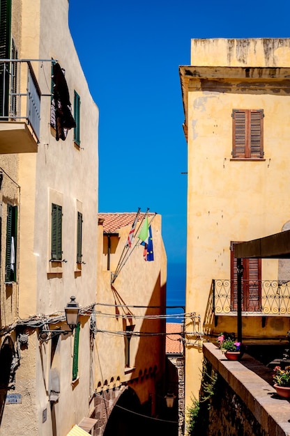 The beautiful alley of castelsardo old city