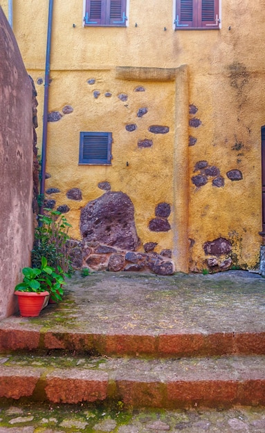 The beautiful alley of castelsardo old city