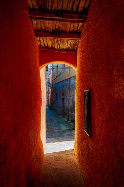 The beautiful alley of castelsardo old city