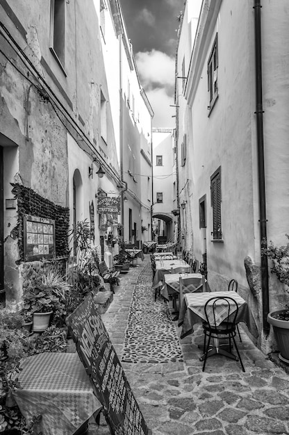 The beautiful alley of castelsardo old city