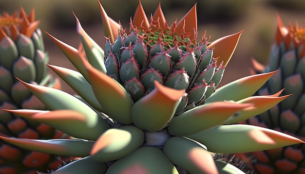 Beautiful aloe vera tree flowers Created by Midjourney