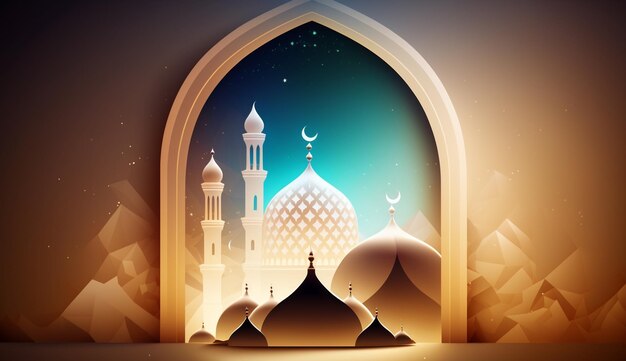 красивая удивительная мечеть с роскошным фоном
