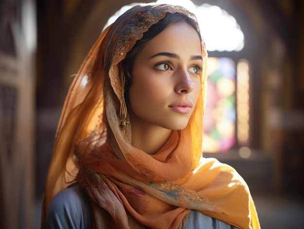 a beautiful ancient Middle Easter arabian young woman