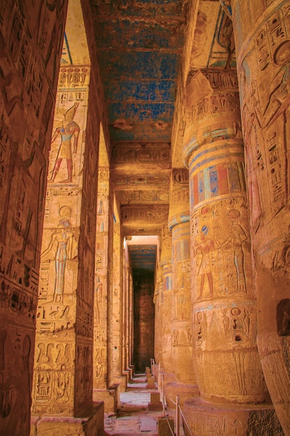 Beautiful ancient Temple of Medina-Habu. Egypt, Luxor.