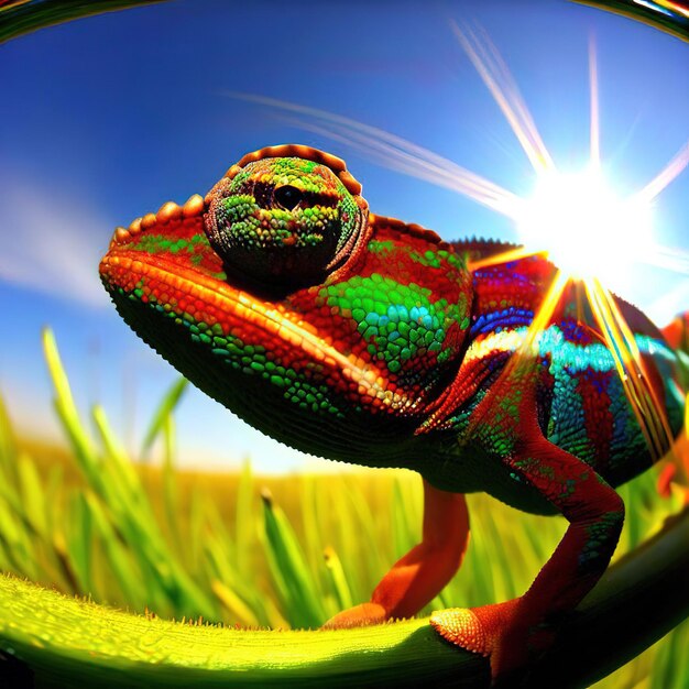 Photo beautiful animal with magical colors