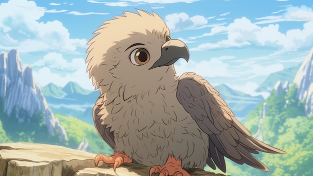 A mother eagle protecting her eaglets. (Anime V2). - AI Generated Artwork -  NightCafe Creator