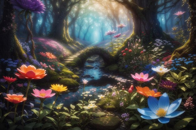 Beautiful anime garden