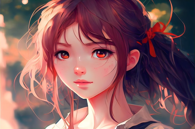 Beautiful anime girl portrait Generative AI