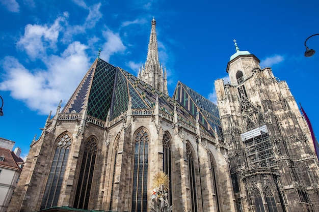 Foto la bellissima antica cattedrale di san stefano costruita nel 1160 situata a stephansplatz a vienna