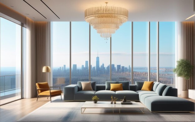 beautiful apartment interior 3d rendering