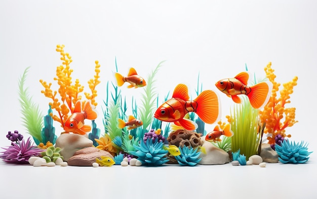 Premium Photo  Beautiful aquarium Toy Fishes of Red Color