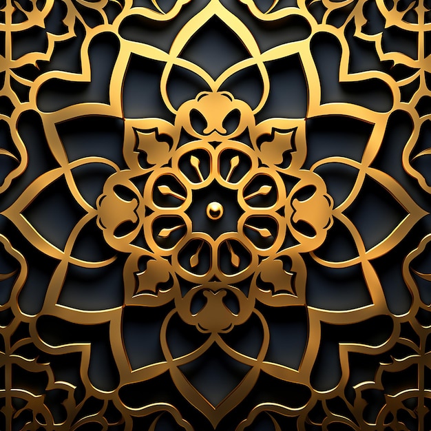 Foto bella arte araba in oro