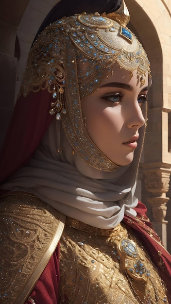 Beautiful arabian knight women