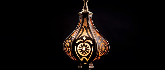 Beautiful Arabic lamp isolated on black and white background