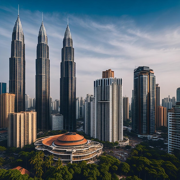 beautiful architecture building exterior city in kuala lumpur skyline