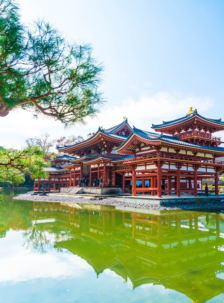 beautiful architecture byodo-in temple at kyoto.
