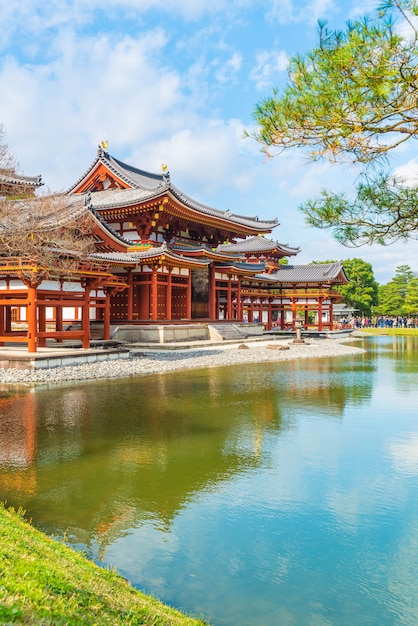 beautiful architecture byodo-in temple at kyoto.